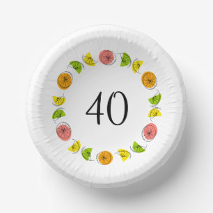 Citrus Multi Circle Age 40 Paper Plate