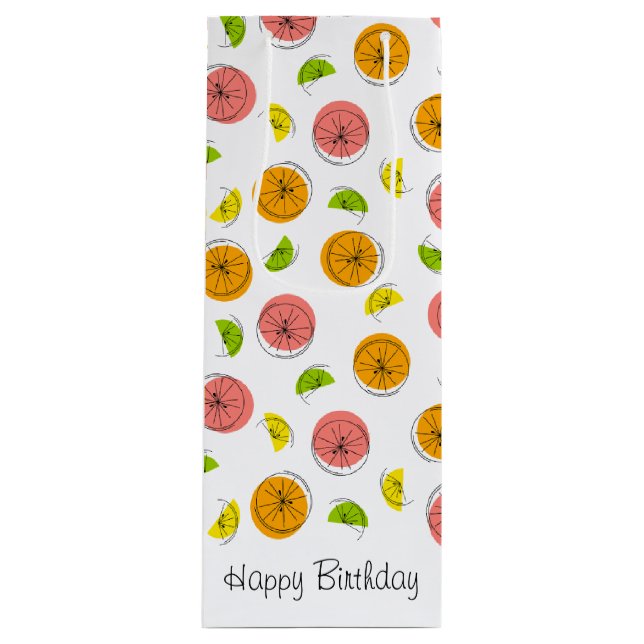 Citrus Multi Happy Birthday gift bag small (Front)