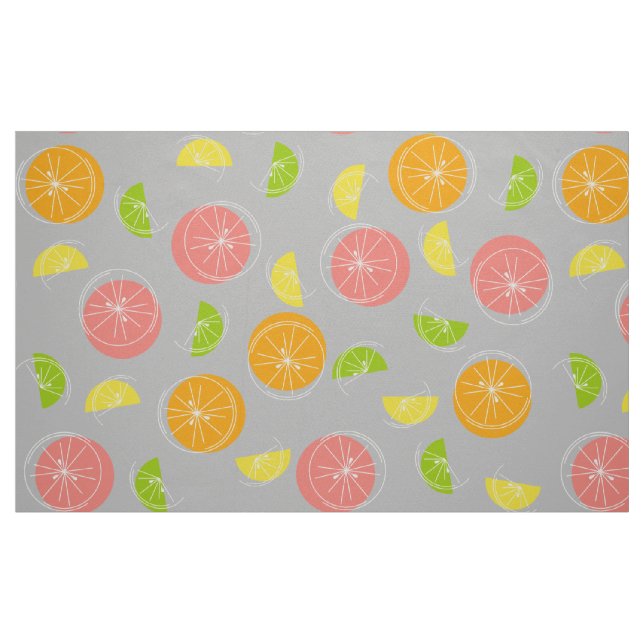 Citrus Multi large print grey Fabric (Fat Quarter)
