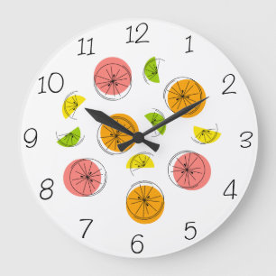 Citrus Multi Numbers clock round