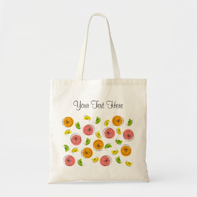Citrus Multi Text tote bag (Front)