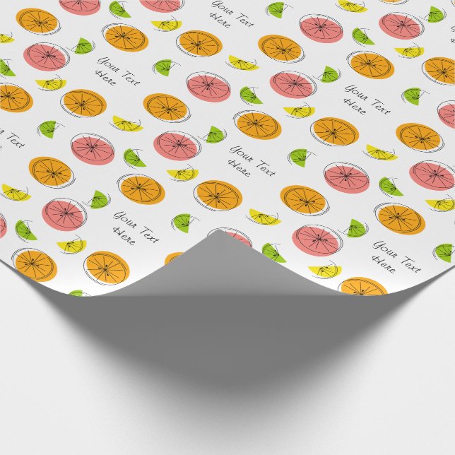 Citrus Multi Text Wrapping Paper (Corner)