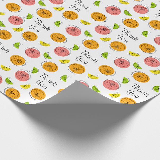 Citrus Multi Thank You Wrapping Paper (Corner)