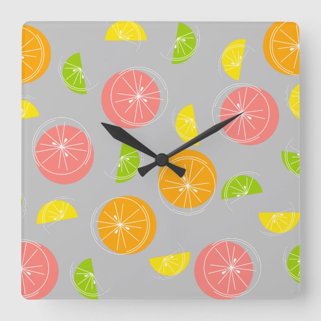 Citrus Multi White clock square grey (Front)