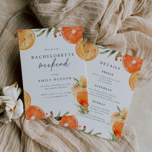 Citrus Orange Aperol Bachelorette Weekend Invitation