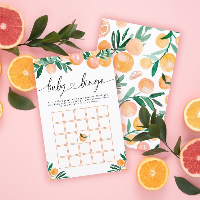 Citrus Orange Baby Bingo Shower Game (Creator Uploaded)
