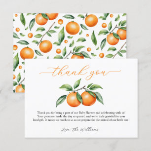 Citrus Orange Baby Shower Thank You Card