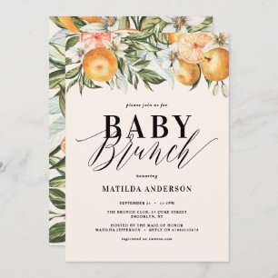 Citrus, orange + blossom baby brunch party