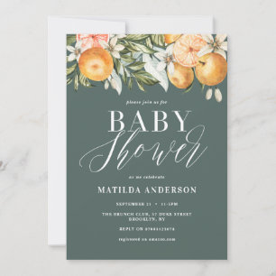 Citrus, orange + blossom baby shower