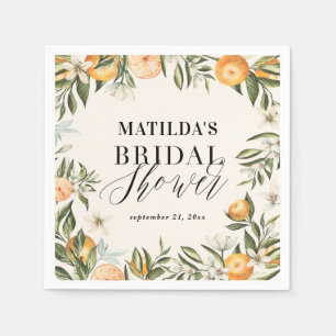 Citrus, orange + blossom bridal shower party napki napkin