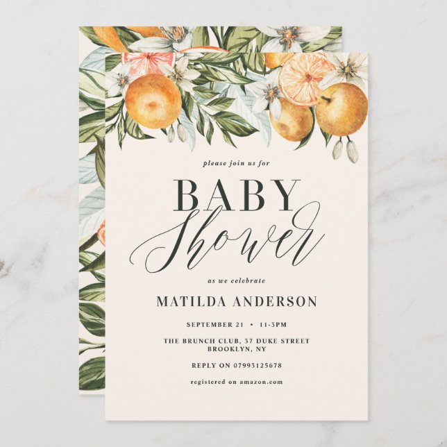 Citrus, orange + blossom brunch & bubbly (Front/Back)