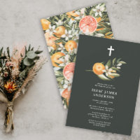 Citrus, orange + blossom christening baptism