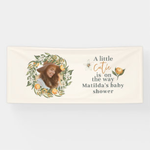 Citrus, orange + blossom little cutie baby shower banner