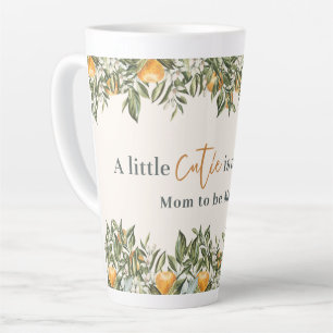 Citrus, orange + blossom little cutie baby shower latte mug