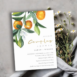 Citrus Orange Botanical Boho Couples Shower Invite