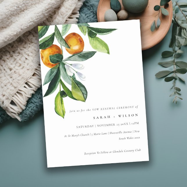Citrus Orange Botanical Boho Vow Renewal Invite (Creator Uploaded)