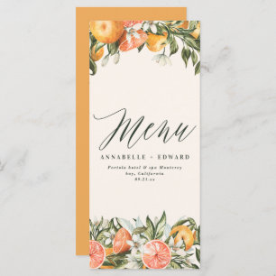 Citrus orange botanical modern rustic menu