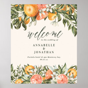 Citrus orange botanical modern rustic welcome pede poster