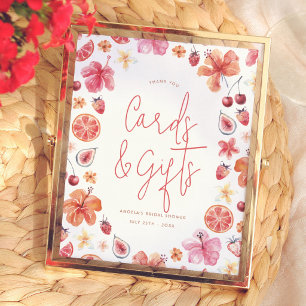 Citrus Orange Bridal Shower Cards & Gifts Poster