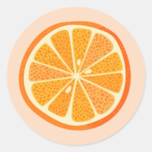 Citrus Orange Classic Round Sticker