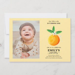Citrus orange cutie turning one invitation