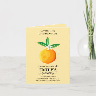 Citrus orange cutie turning one invitation