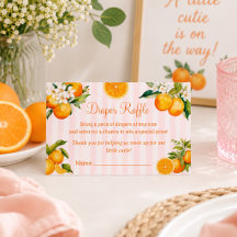 Citrus Orange Diaper Raffle Baby shower