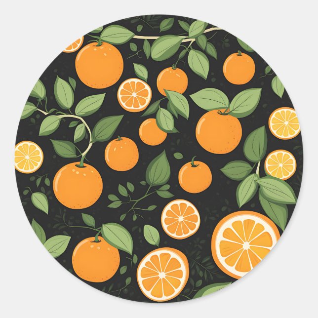 Citrus Orange Dream Classic Round Sticker (Front)