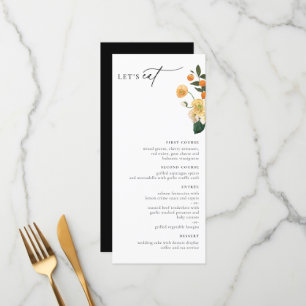 Citrus Orange Floral Menu