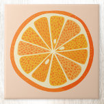 Citrus Orange Fruit Ceramic Tile<br><div class="desc">Zingy and delicious orange citrus fruit slice on a blush pink background.  Perfect for foodies and anyone who loves cooking.
Original art by Nic Squirrell.</div>