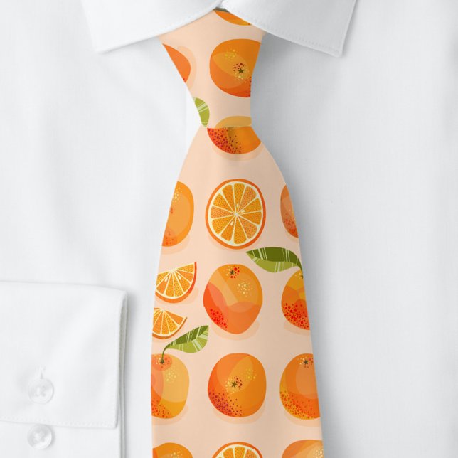 Citrus Orange Fruit Fun Tie (Fun citrus orange fruit neck tie)