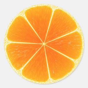 Citrus Orange Fruit Slice Classic Round Sticker