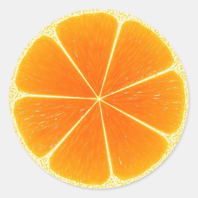Citrus Orange Fruit Slice Classic Round Sticker (Front)