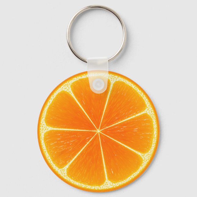 Citrus Orange Fruit Slice Key Ring (Front)