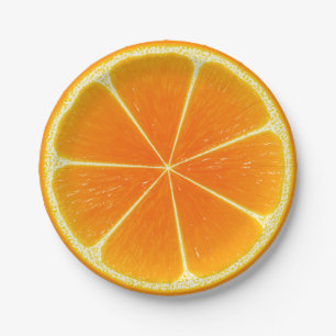 Citrus Orange Fruit Slice Paper Plate