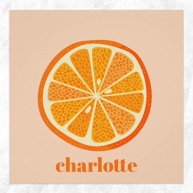 Citrus Orange Fun Personalised Poster (Personalized name fun citrus orange poster)