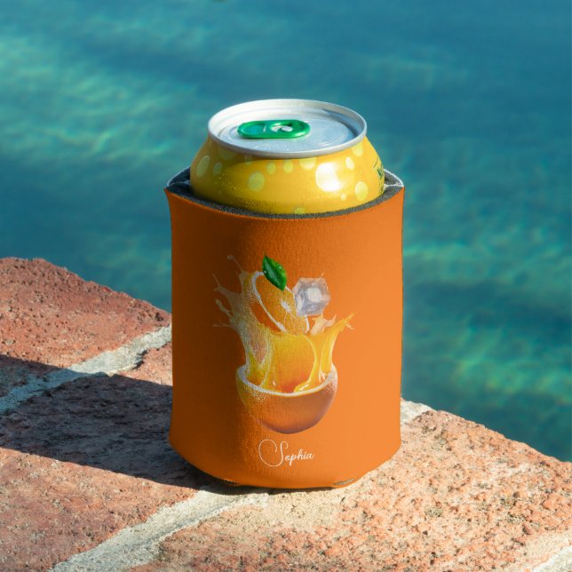 Citrus Orange Fun Personalised Seltzer Can Cooler (In Situ Pool)