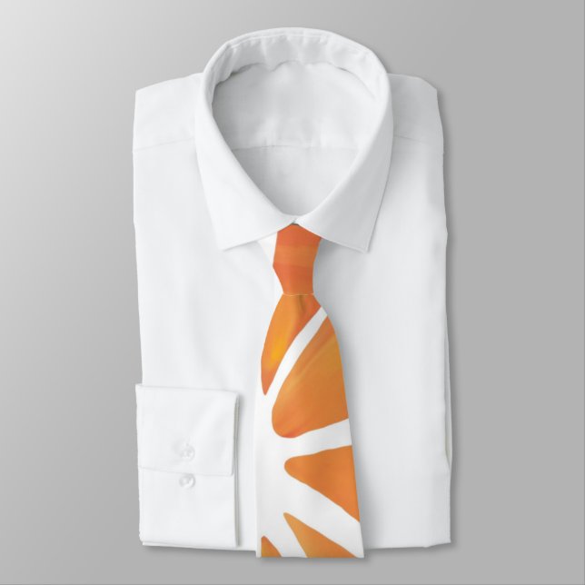 Citrus Orange Grapefruit Wedge Slice neck tie (Tied)