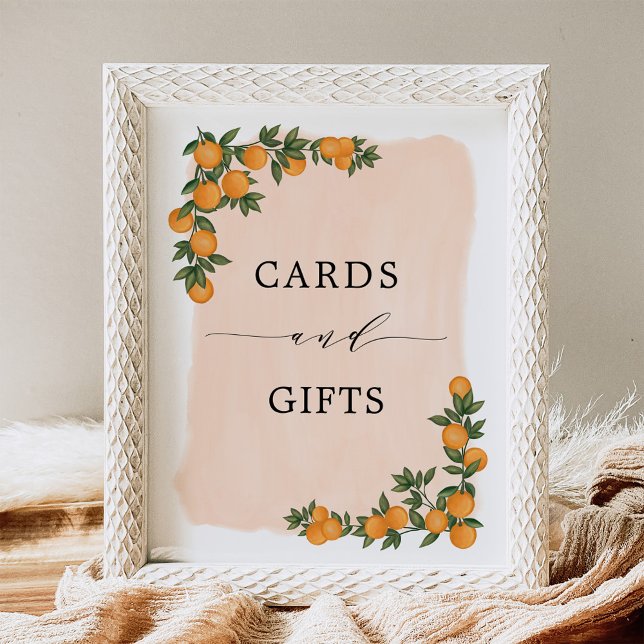 Citrus Orange Greenery Cutie Cards & Gifts Sign (Creator Uploaded)