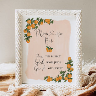 Citrus Orange Greenery Cutie Momosa Bar Sign