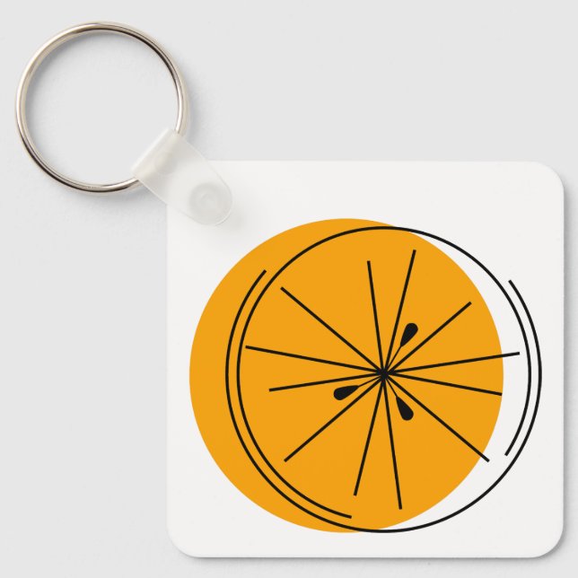 Citrus Orange keychain aluminium square (Front)