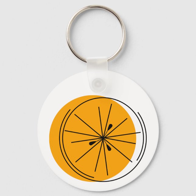 Citrus Orange Monogram keychain aluminium round (Front)