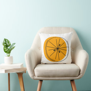 Citrus Orange orange back square Throw Pillow