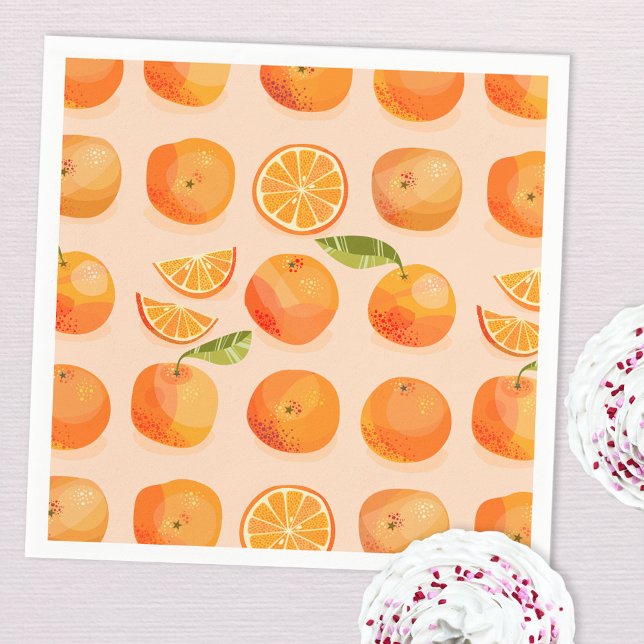 Citrus Orange Paper Napkin (Citrus orange fun party paper napkins for a Mediterranean feel)