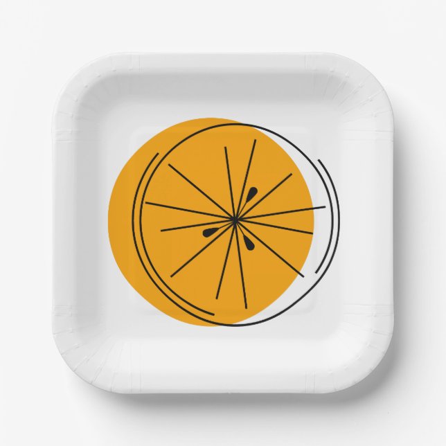 Citrus Orange Paper Plate (Front)