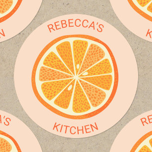 Citrus Orange Personalised Classic Round Sticker