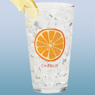 Citrus Orange Personalised Glass