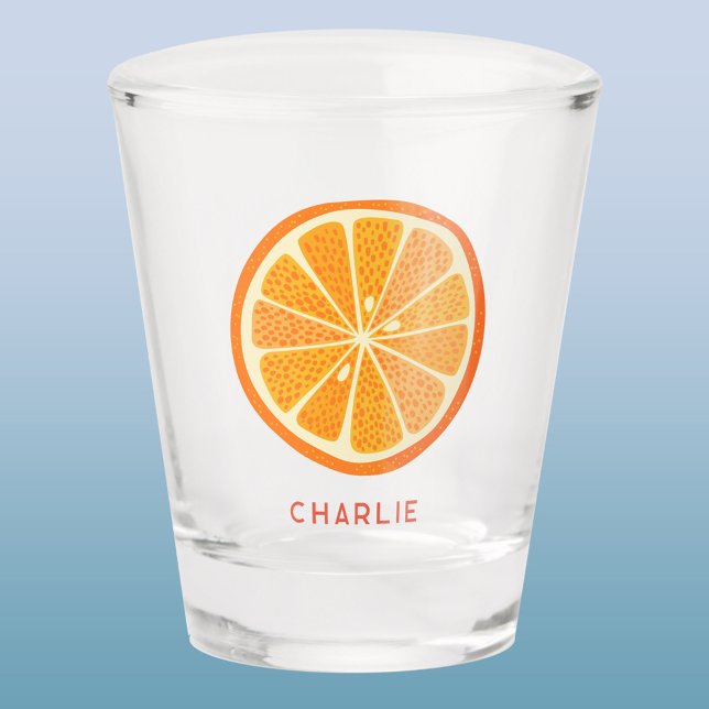 Citrus Orange Personalised Shot Glass (Fun citrus orange personalized name shot glass)