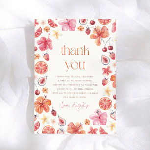 Citrus Orange & Pink Bridal Shower Thank You Card