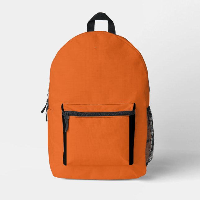 Citrus Orange  Printed Backpack (Front)